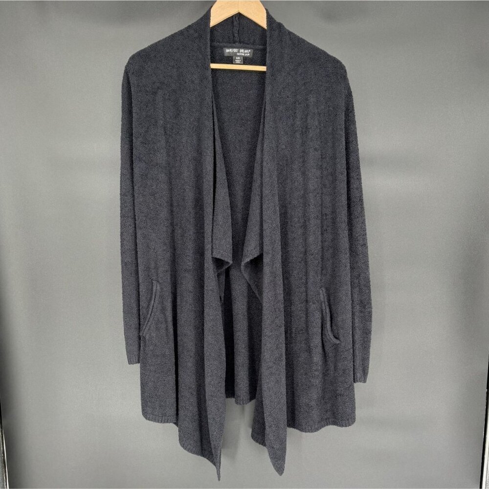 Barefoot Dreams CozyChic Lite Island Wrap S/M Black Soft Cardigan Loungewear